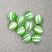 10MM ROUND CABOCHON CATS EYE LIGHT GREEN(10PCS/BAG)